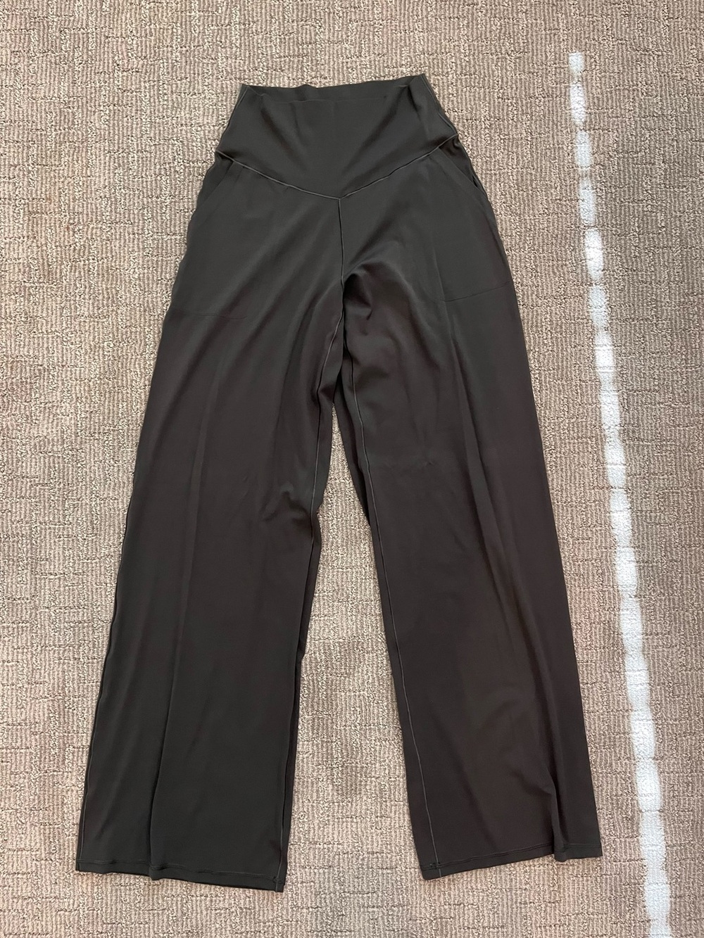 Charcoal Wide-Leg High-Waist Pants